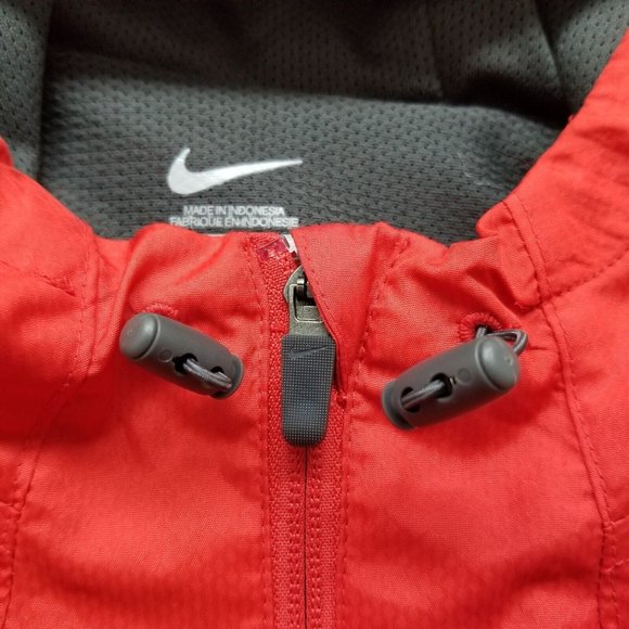 Nike Jacket Mens XL Red Zip‎ Pockets Hooded Baseball Windbreaker - Picture 8 of 14